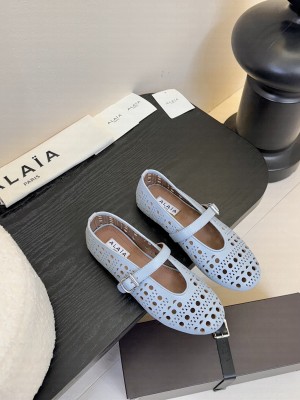 Alaïa BALLET FLATS IN VIENNE LAMBSKIN Blue 2025