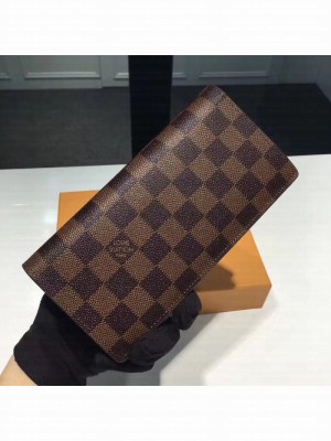 LOUIS VUITTON BRAZZA WALLET Damier Ebene Canvas N60017