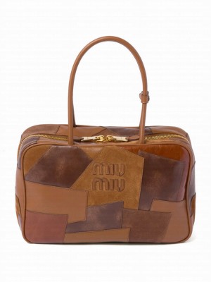 Miumiu Leather Patchwork Beau bag Coffee