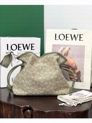Loewe Flamenco Clutch Bag Original LE0556 green Embroidery