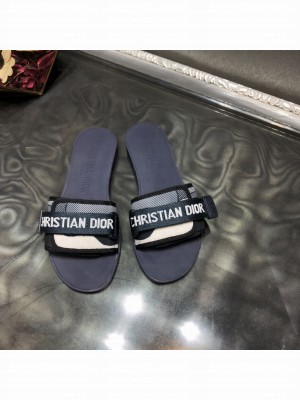 DIO(R)EVOLUTION SLIDE Blue and Khaki Technical Fabric with Camouflage Motif