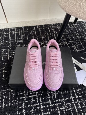 Chanel Wool & Mixed Fibers Purple G46011 Sneakers