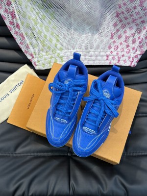 Louis Vuitton LV Skate Man's Sneakers in Leather and Mesh Blue 2023