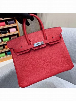 Hermes Birkin 25cm Bag in Original Togo Leather Red