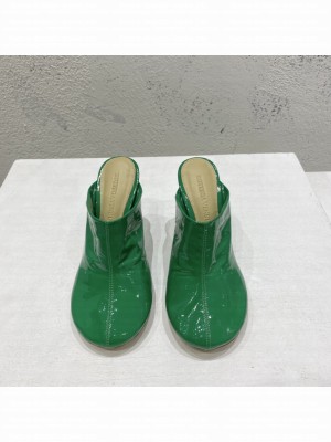 BOTTEGA VENETA Patent Leather High Heel Mules 9.5cm Green 2022 Collection