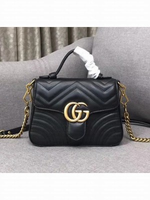 Gucci GG Marmont Mini Top Handle Bag 547260 Black 2018