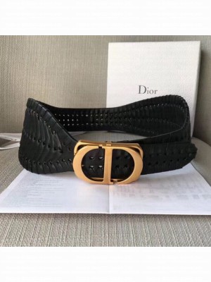 Dior Perforated Calfskin Corset Belt with CD Buckle Black 2019 Collection