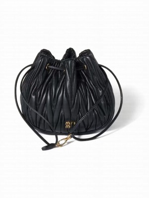Miu Miu Matelasse Nappa Leather Pouch 5ND022 Black