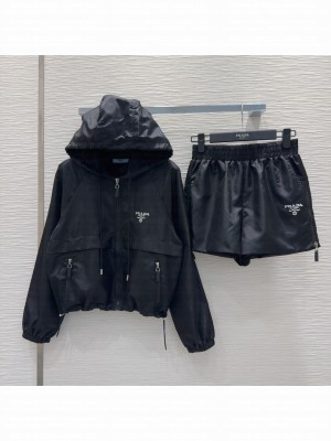 Prada Jacket and Shorts Set Black 2025