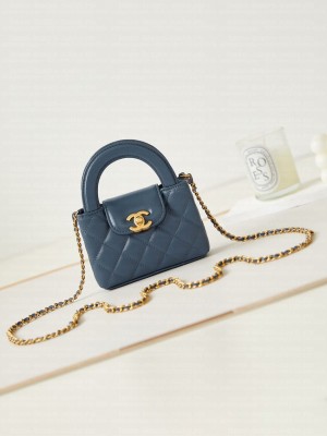 Chanel 23K NANO SHOPPING BAG AS3435 DARK BLUE