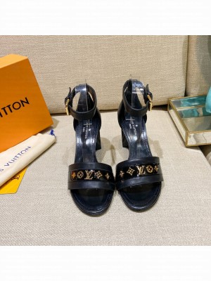 Louis Vuitton Silhouette Leather Sandals 8cm 1A958C Black 2022 Collection