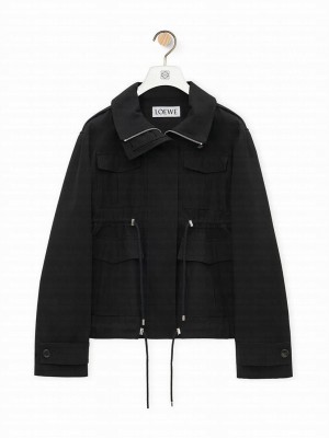 Loewe Women's Short Parka In Cotton Black