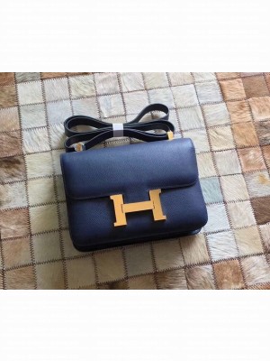 Hermes Constance 18/23 Bag in original Epsom Leather navy blue