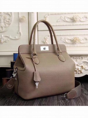 Hermes Original Togo Leather Toolbox Tote Bag Khaki