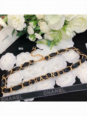 Chanel Leather Chain CHANEL Belt Black/Gold  2021 Collection