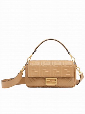Fendi Baguette Leather Bag 8BR600 Apricot