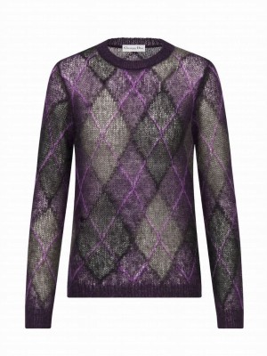 Christian Dior Women's Blended Mohair, Alpaca and Wool Knit with Graphic Motifs