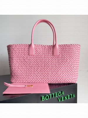 Bottega Veneta Large intreccio leather tote bag 608811 pink