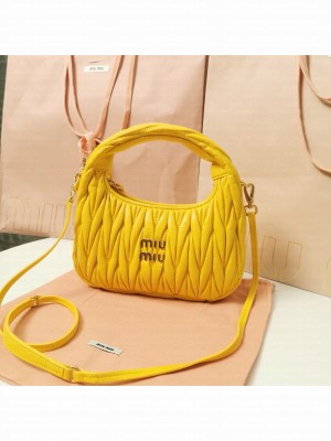 Miu Miu Wander Matelasse Original Sheepskin Bag 5BC125 Yellow