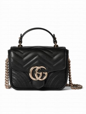 Gucci GG Marmont Mini Top Handle Bag 811238 Black