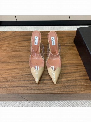 Alaïa LE CŒUR MULES IN PATENT CALFSKIN BEIGE