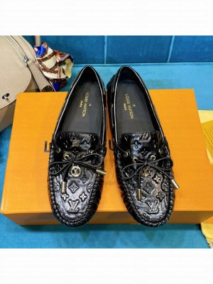 Louis Vuitton 1A3QO2 Gloria Monogram Calfskin Flat Loafer Black 2021 Collection