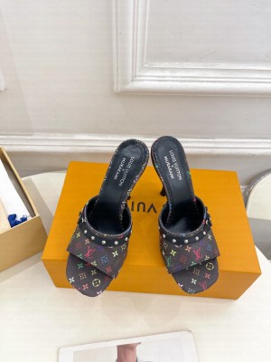 Louis Vuitton 1AGWU9 LV x TM 6AM Monogram Black 9.5cm Mule 2025