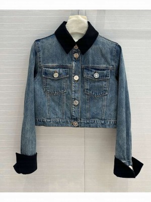 Chanel Women's Denim Jacket Dark Blue