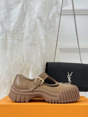 Louis Vuitton Ruby Flat Derby Mary Jane Shoes in Glazed Leather 2023 019