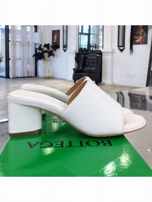 Bottega Veneta Band Calfskin Heel 5cm Sandals White  2021 Collection 22