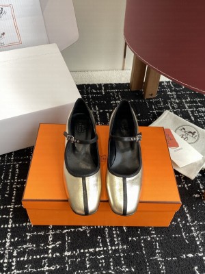 Hermes Lilibeth 40 pump gold metallic goatskin 