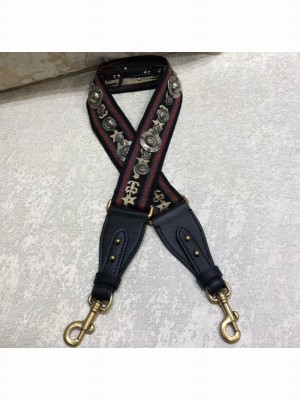 Dior Bohemian-inspired Canvas Shoulder Strap with Medallions
