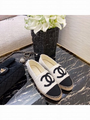 Chanel Grosgrain Espadrilles Lambskin Leather Spring/Summer 2021 Collection, White/Black