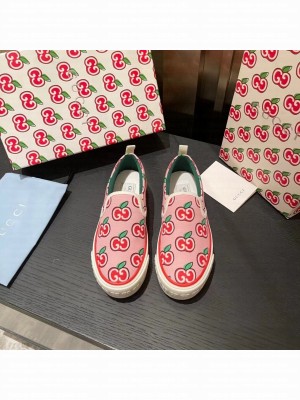 Gucci 1977 Apple Print Slide On Sneakers Spring/Summer 2021 Collection, Light Pink