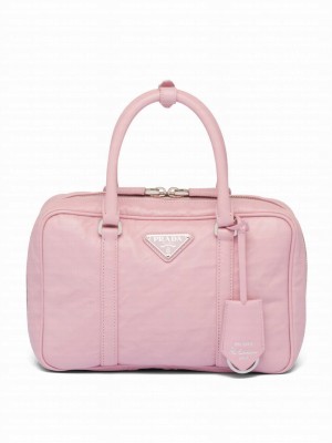 Prada Medium Antique Nappa Leather Top Handle Bag 1BB092 Pink