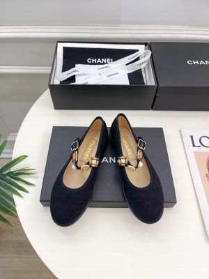 Chanel Women's Wool Tweed,Imitation Pearls & Metal G45778 Mary Jane Flat Black 2024