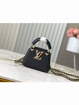 Louis Vuitton Capucines nano M24583 black&Crystal