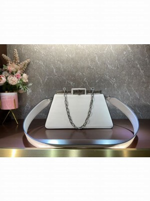 Fendi Peekaboo Cut Medium soft nappa leather bag 8BN340 WHITE