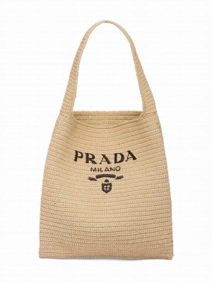 Prada Crochet Tote Bag 1BC182 Apricot