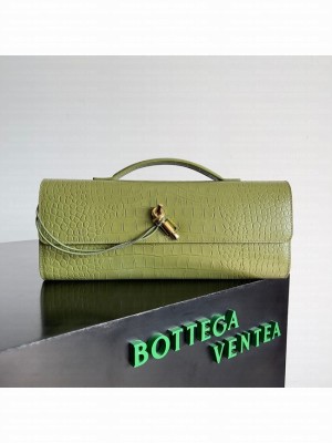 Bottega Veneta Long Clutch Andiamo With Handle alligator leather 741511 Khaki