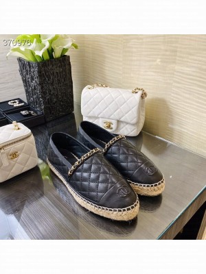 Chanel Quilted Espadrilles Lambskin Leather Spring/Summer 2021 Collection, Black