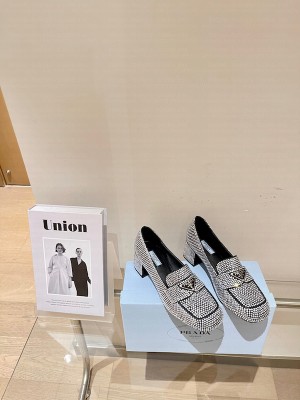 Prada Satin Loafers With Crystals 1D752M