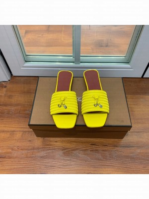 Loro Piana Sprightly Charms Sandals Lambskin 2022 Collection,Yellow