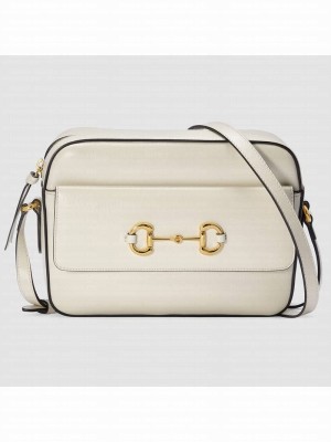 Gucci Horsebit 1955 small shoulder bag 645454 White