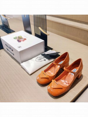 Prada Patent Leather Pumps 1I771M Orange 2022 Collection