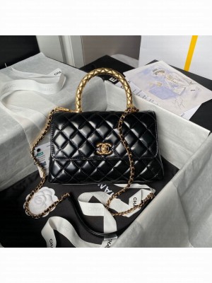 Chanel FLAP BAG WITH TOP HANDLE AS92990 black