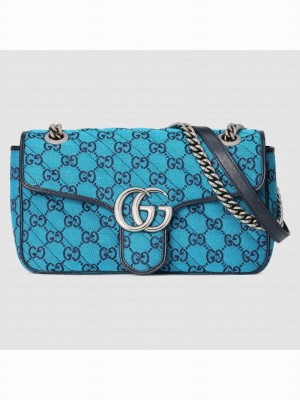 Gucci GG Marmont multicolor small shoulder bag 443497 blue