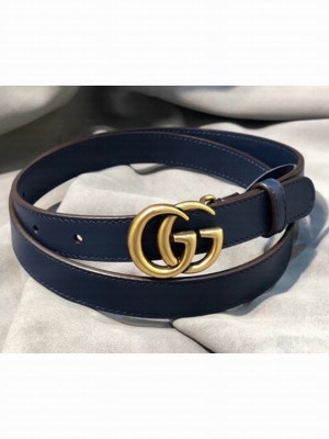 Gucci GG Width 2cm Calfskin Belt Blue 2018