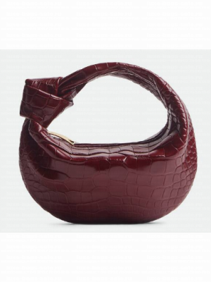 Bottega Veneta Mini Jodie Mini alligator leather top handle bag 717709 Barolo