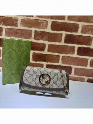 GUCCI BLONDIE WALLET ON CHAIN 725215 Brown